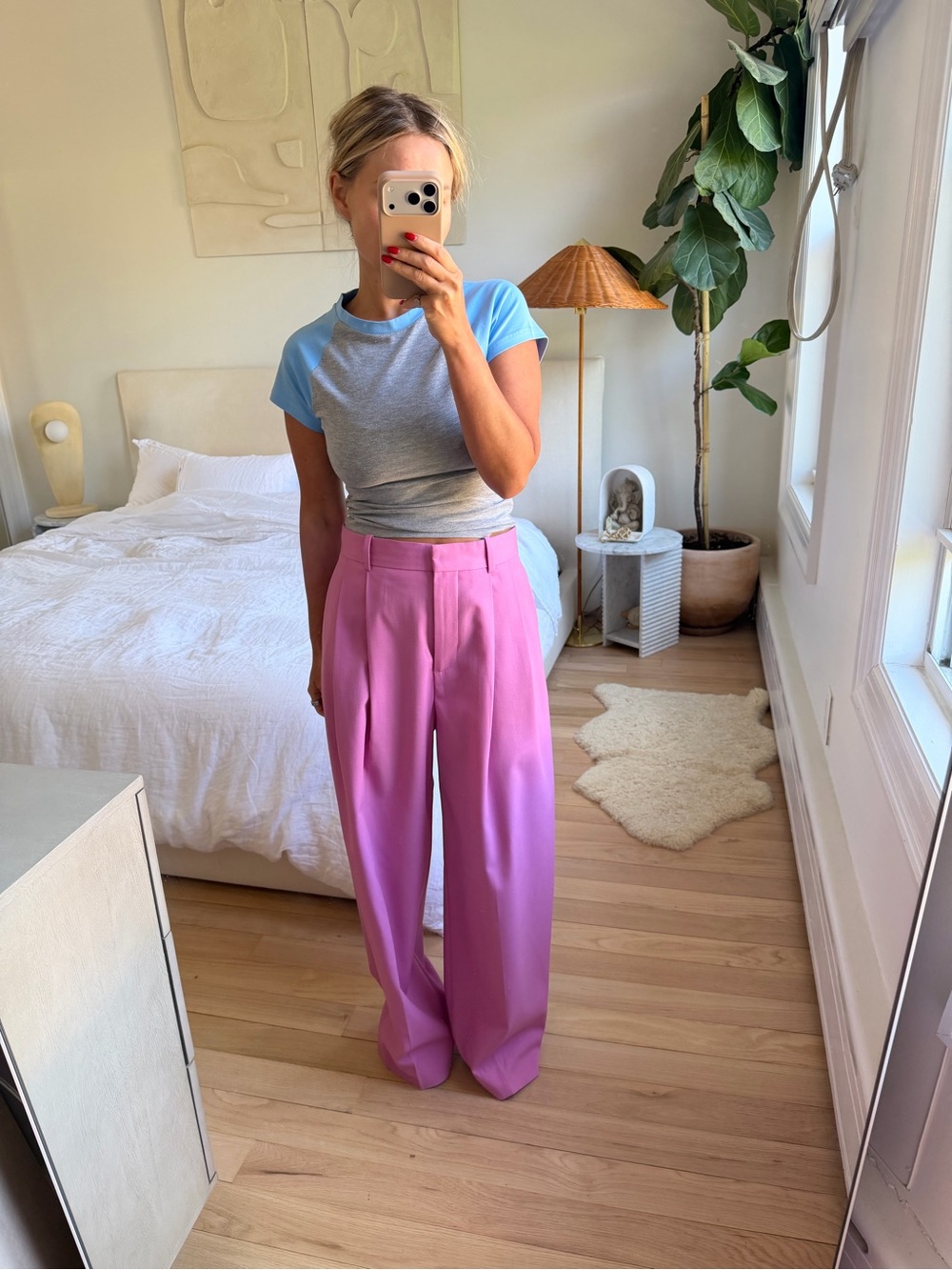 COS Pink Wide Leg Trousers Size 4